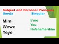 Nafsi za kiswahili imivugwa ninsimburazina mu giswayiresubject and personal pronouns in swahili