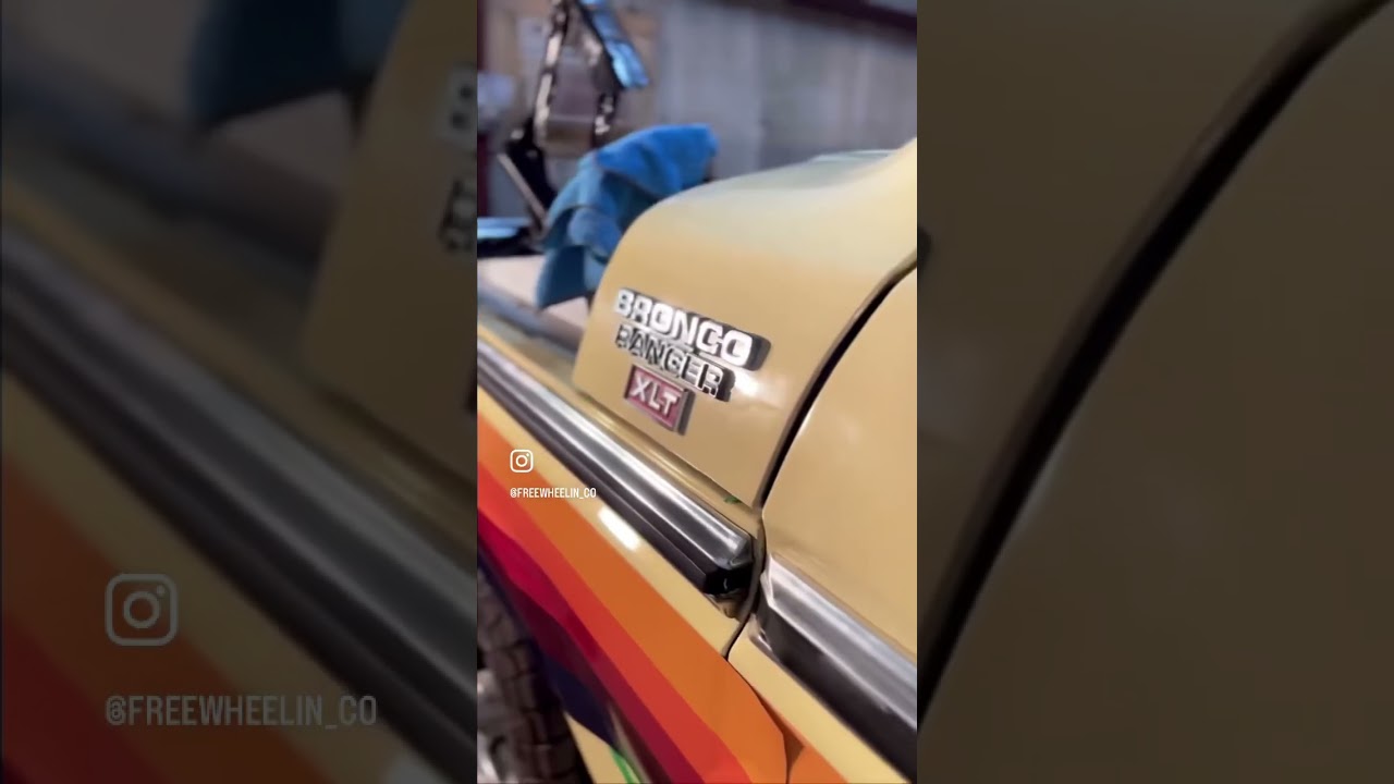 Sneak peak at our 1979 Ford Bronco Ranger XLT with the incredible sunset stripe package 