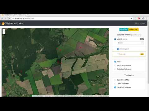 Wildfires in Ukraine - single page web-GIS application