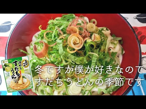 【ズボラ飯】切ってチンするだけのお一人飯すだちうどん【Vtuberにゃん五郎】