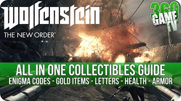 Wolfenstein The New Order - All Collectibles Guide (Enigma Codes, Gold Items, Letters, Health,Armor)