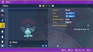 Shiny Phione In Pokémon Scarlet And Violet