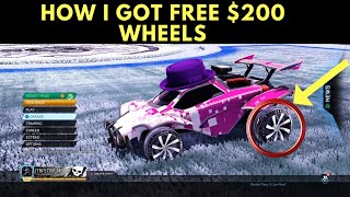 How I Got $200 Wheels For FREE Rocket League | Titanium White Emeralds
