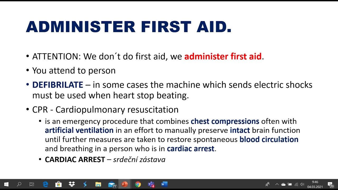 First Aid in English První pomoc v angličtině YouTube