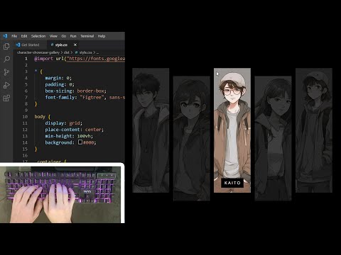 ASMR Programming - Character Showcase Gallery using HTML CSS - No Talking