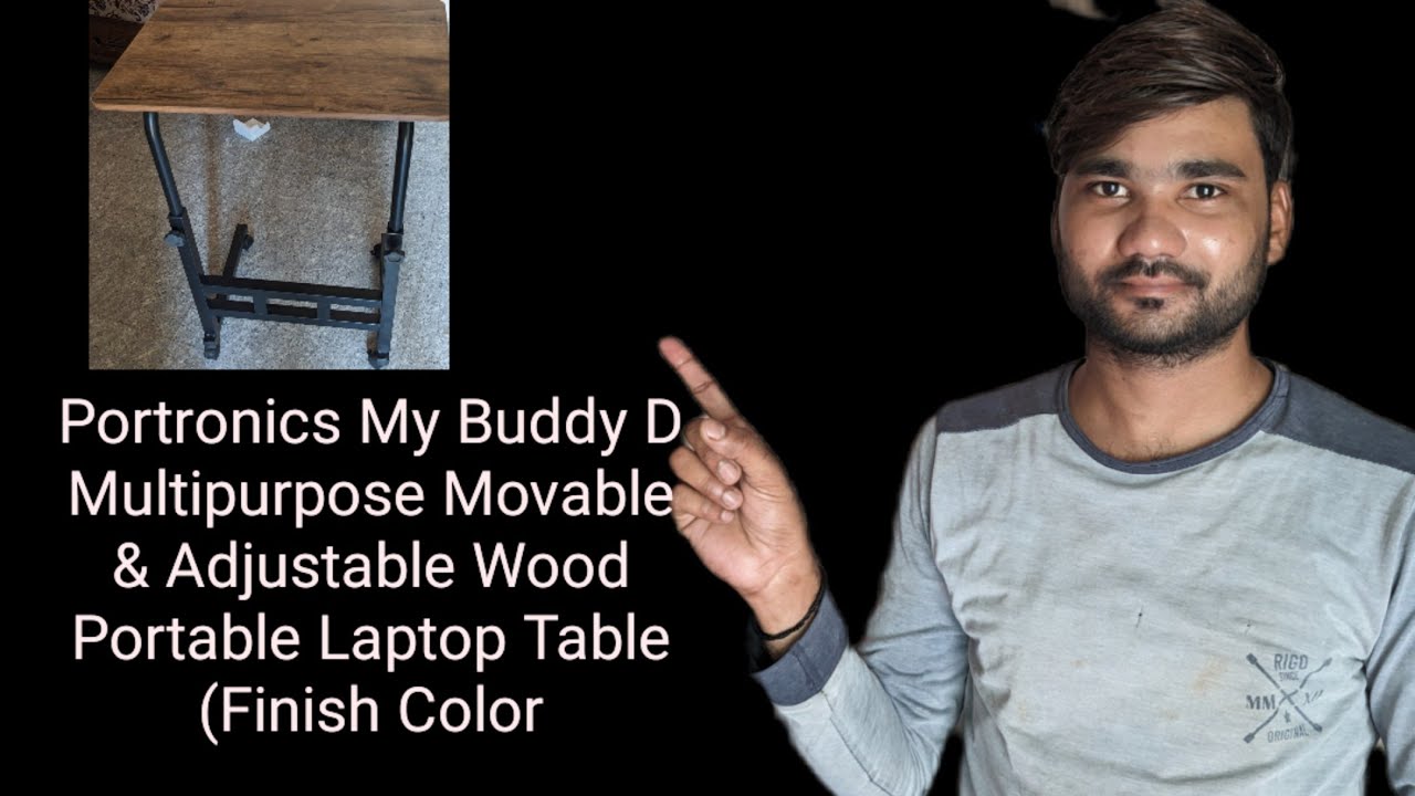 Portronics My Buddy D Multipurpose Movable & Adjustable Wood Portable ...