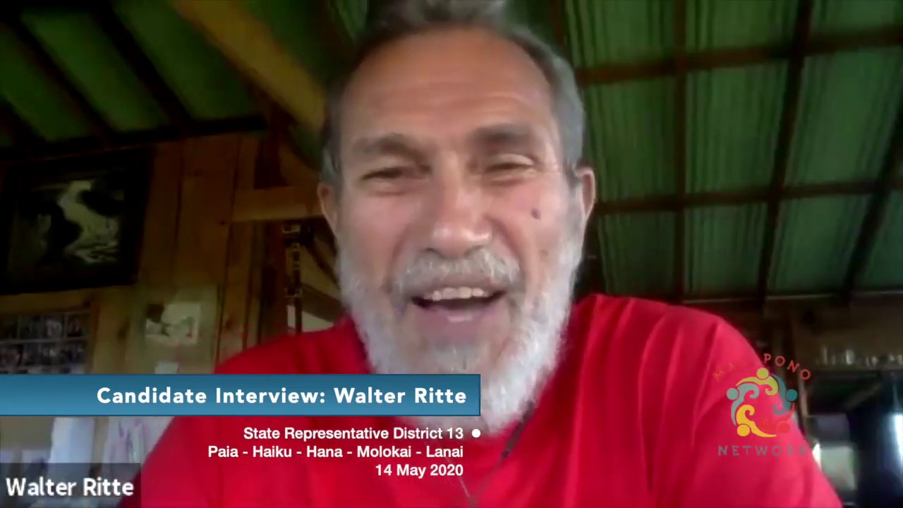 Walter Ritte - State Rep. Dist 13 - Candidate INTERVIEW - YouTube