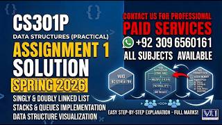CS301P Assignment 1 Solution Spring 2026 | 100% Correct By VU Bright Sparks