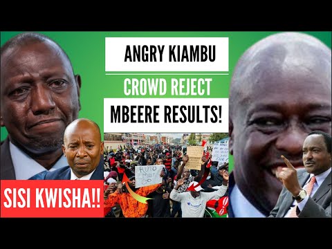 RUTO FORCED TO CUT SPEECH KIAMBU AS ANGRY CROWD STAGE WALKOUT REJECTING MBEERE RESULTS ON HIS FACE
