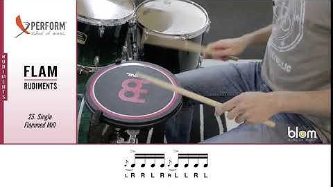 Drum Rudiments - Flam Rudiments - Single flammed mill