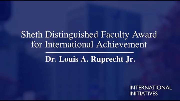 2022 Sheth Distinguished Faculty Award for Interna...