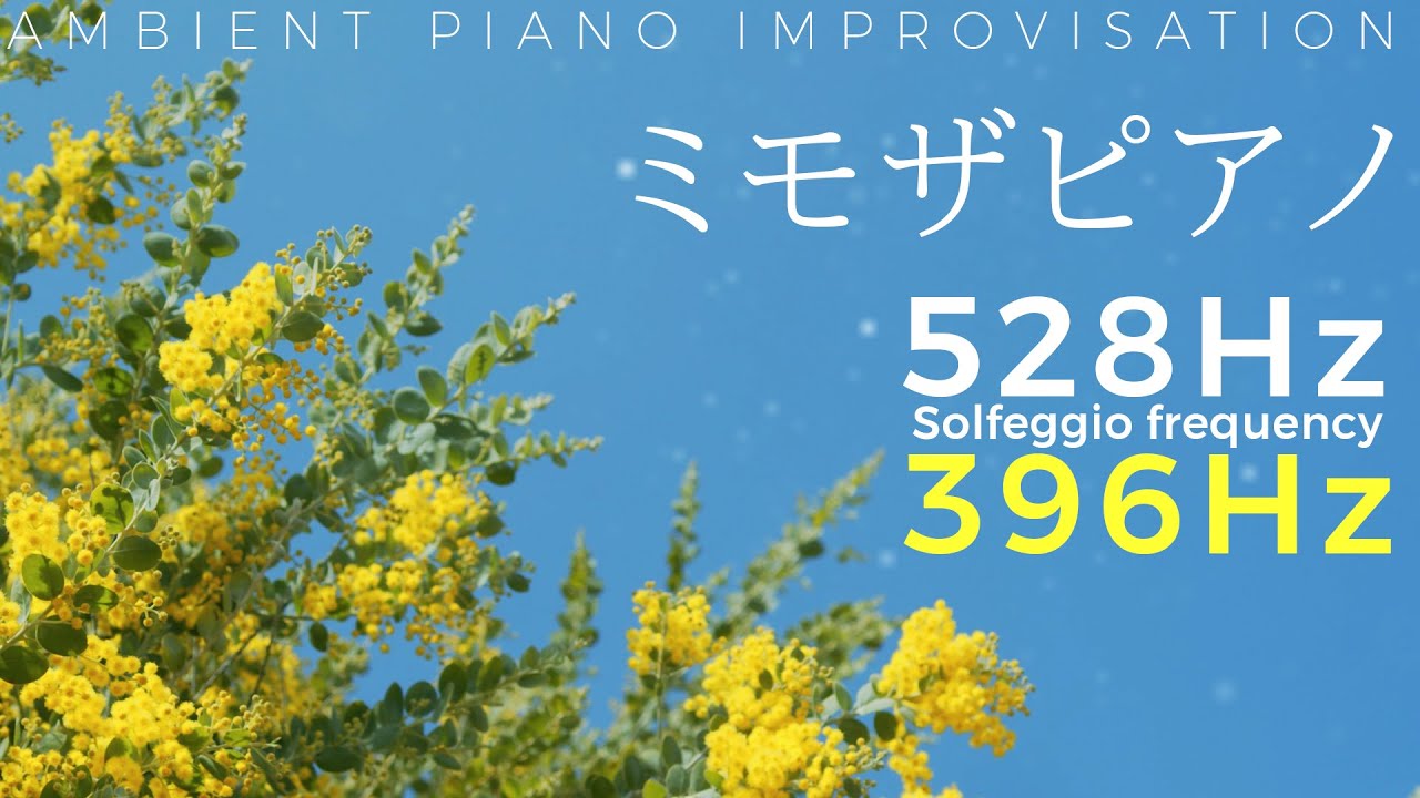 【癒しピアノ】ソルフェジオ周波数 528Hz + 396Hz 音叉ヒーリング『ミモザピアノ』1時間リアルタイム