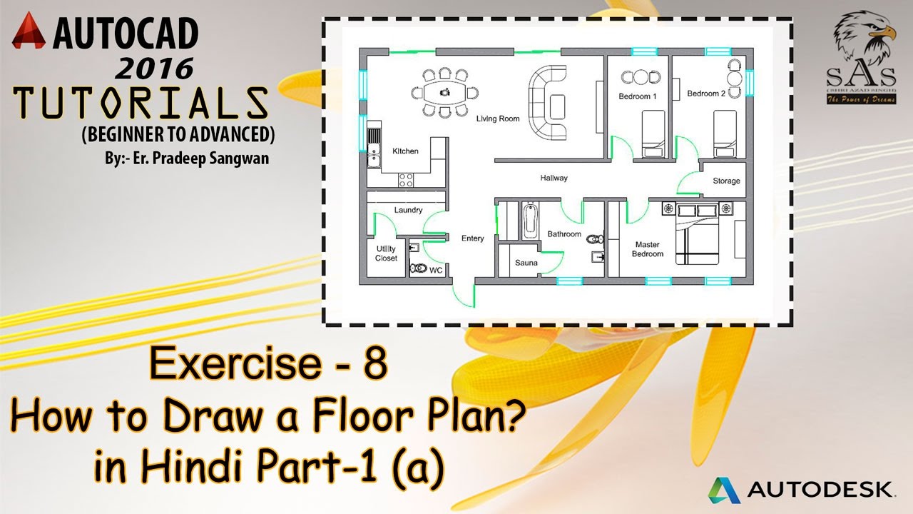  How to draw  Floor Plan  in Autocad  2D Simple Easy 5 