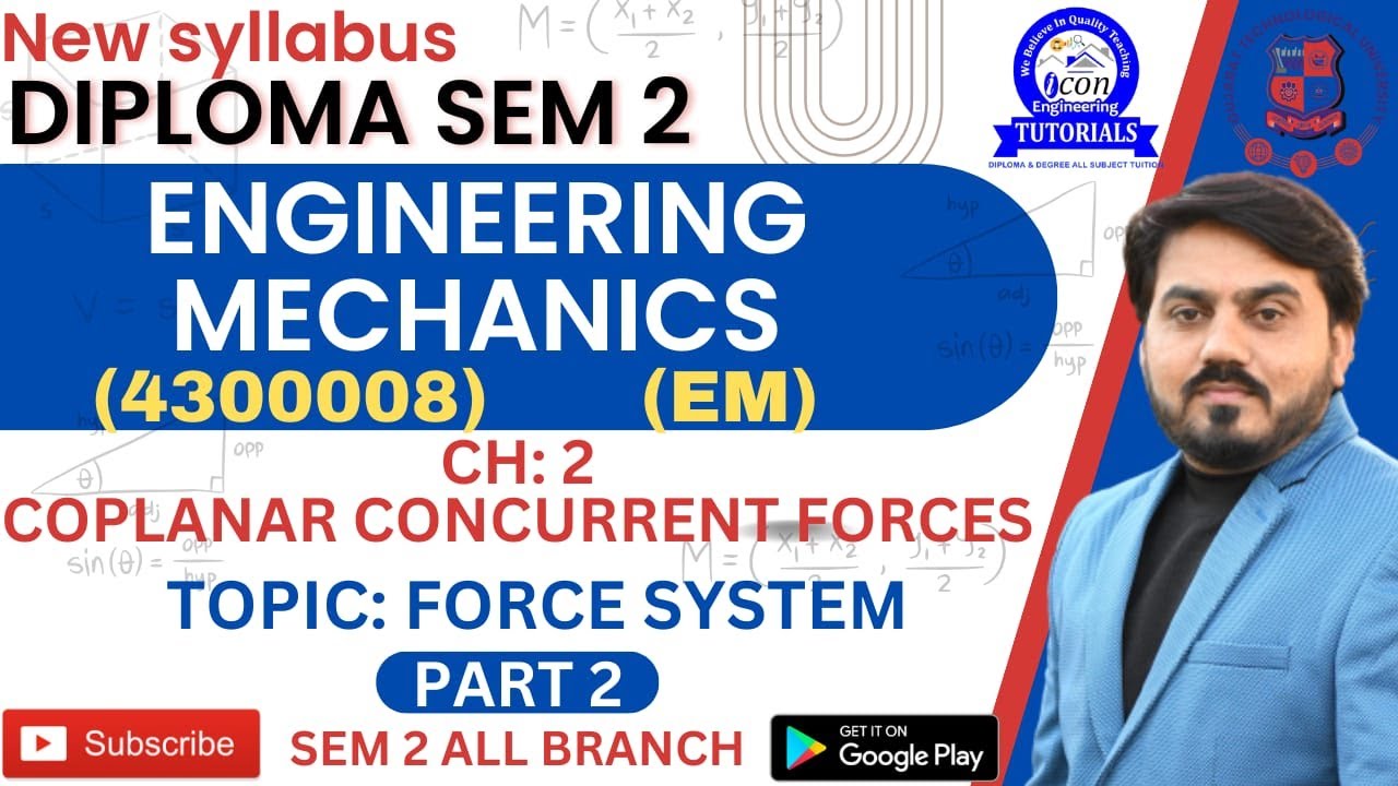 Engineering 2 Examples ENGINEERING MECHANICS CH 2 DIPLOMA SEM 2 || EM MIMP EXAMPLE | PART 2 ...