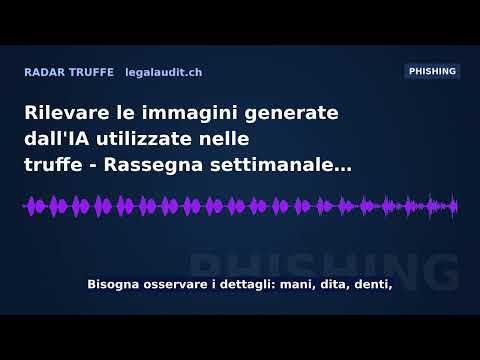 Rilevare le immagini generate dall'IA utilizzate nelle truffe - Rassegna settimanale NCSC Svizzera Settimana 28