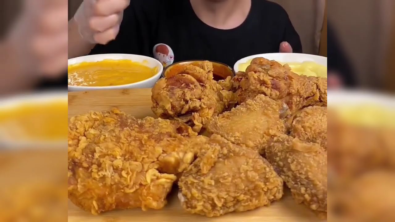 ASMR MUKBANG |🍗all kinds of fried chicken meet all kinds of sauces! Let's eat crispy skin together