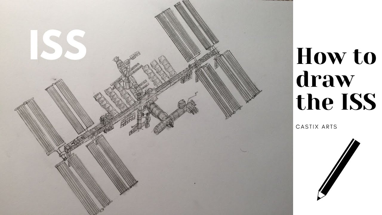 international space station drawing simple