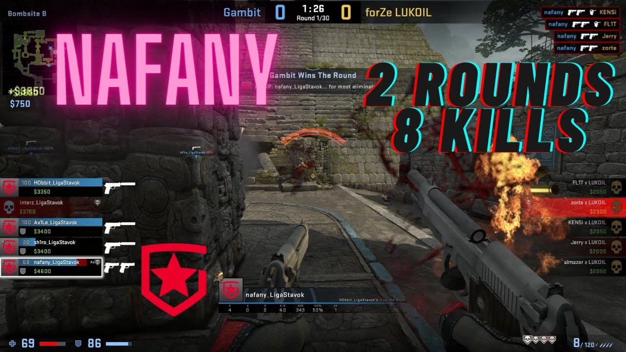 nafany two rounds 8 kills! (forZe vs Gambit - StarLadder CIS RMR 2021)