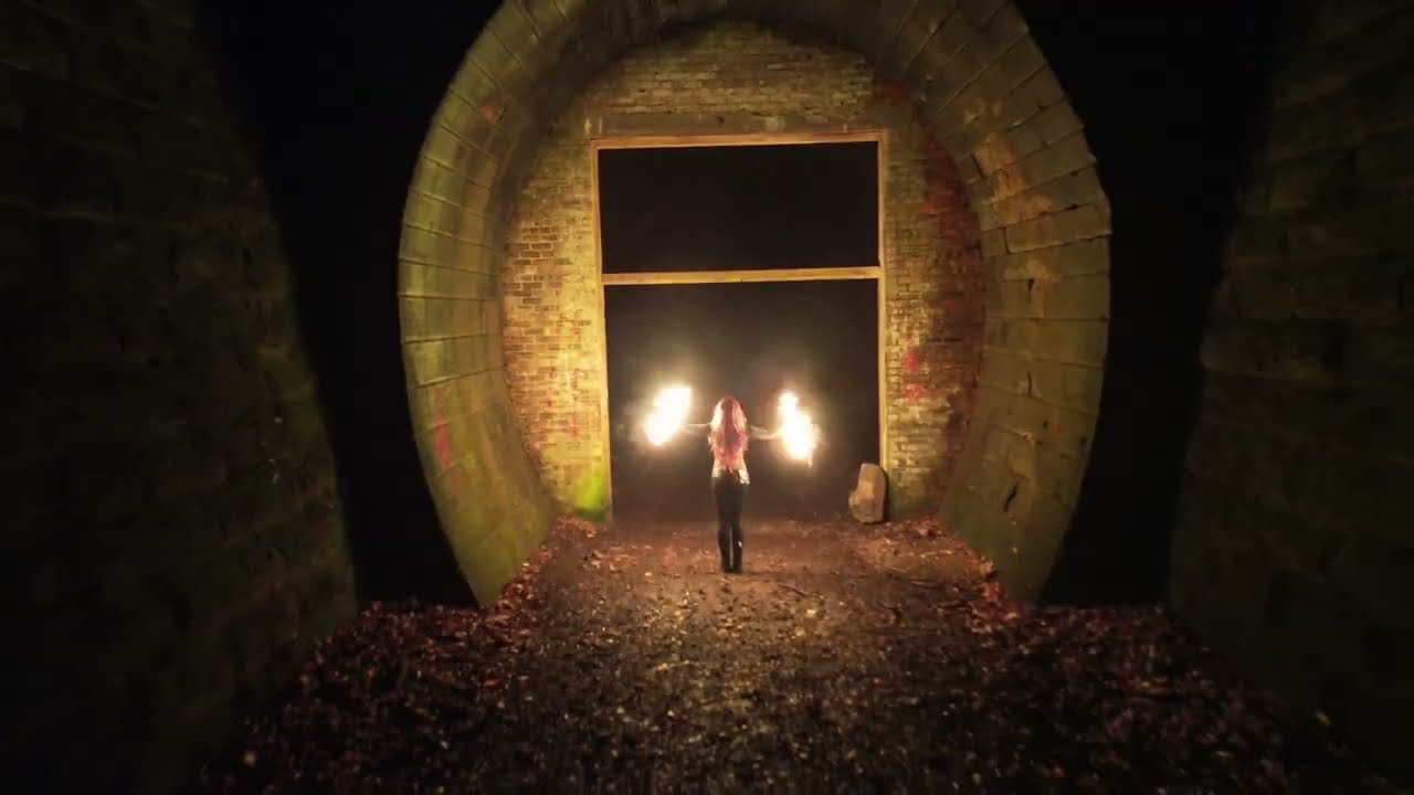 Fire Dance at Neidpath Tunnel in peebles scottish borders (Emma's Edit)