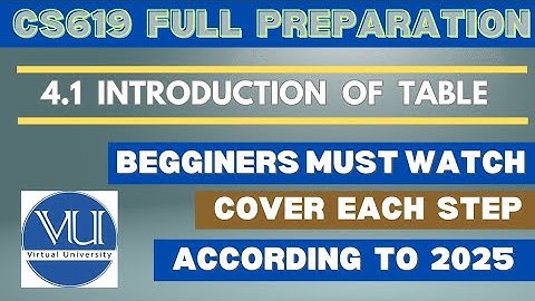 CS619 Lecture 4.1 |HTML Table Full Tutorial | Exercises 4.1 to 4.6 | Virtual University Project 2025