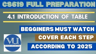 CS619 Lecture 4.1 |HTML Table Full Tutorial | Exercises 4.1 to 4.6 | Virtual University Project 2025