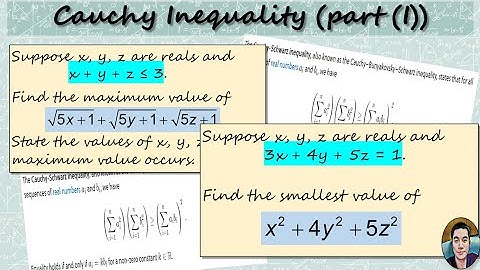 Cauchy Inequality Lesson (part (i)): Proof and TWO practice questions for beginners