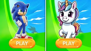 Sonic Dash Vs Unicorn Dash Runner - Gameplay Movie Sonic Vs All Running Games | Who's Win?!! screenshot 2