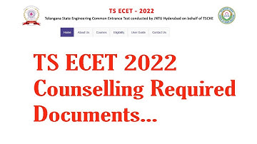 TS ECET 2022 Exam Day Required Documents & Instructions