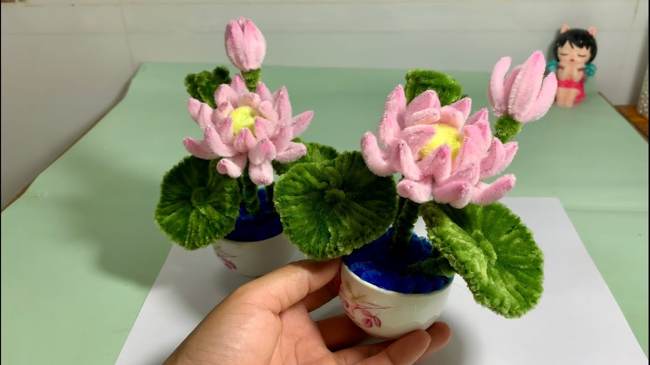 Hướng dẫn chi tiết cách làm chậu hoa Sen mini từ kẽm Nhung
