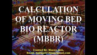 Calculation of MBBR Moving bed bio reactor || Sewage (Wastewater) treatment plant calculation