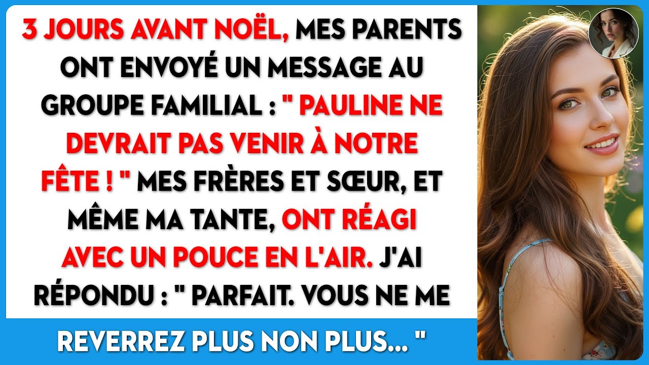 À 3 jours de Noël, un message de mes parents m'a bannie de la fête. Voici ce que je leur ai répondu.