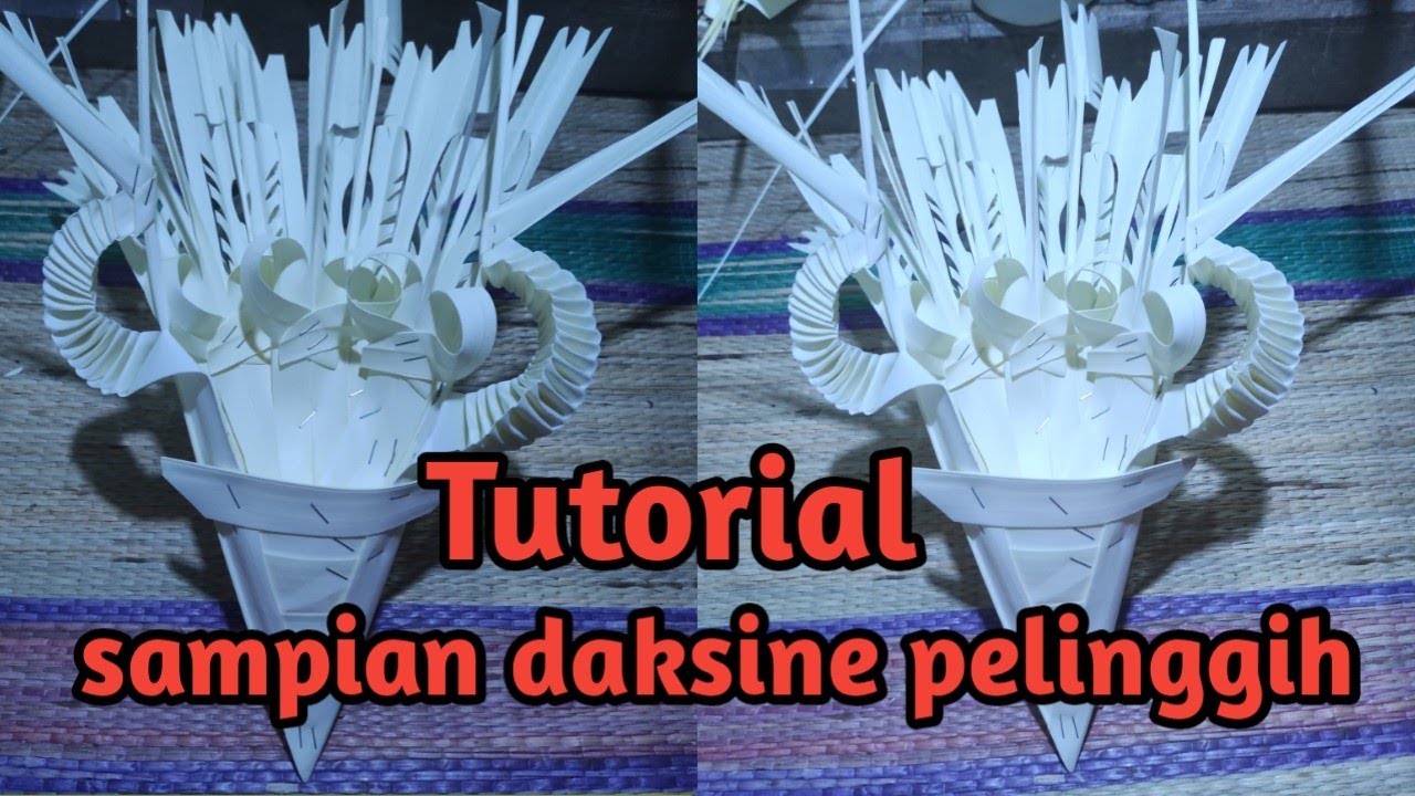 Cara membuat sampian daksine linggih berbahan ental