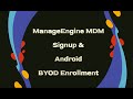 ManageEngine MDM Cloud Signup | Android work profile enrollment