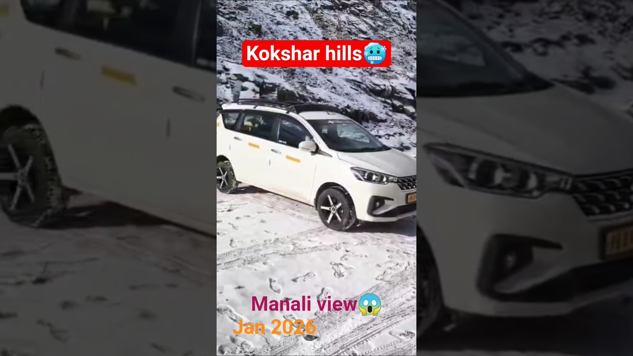 Kokshar  Hill's 🥶😱Manali view 😘Jan2026 #shorts #shortvideo #winterspecial #manali #snow #snowfall