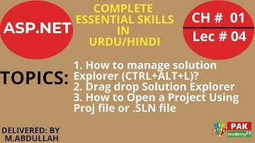 ASP.Net: Manage Visual Studio Project and Solution Explorer(Ch# 01| Lec# 04)