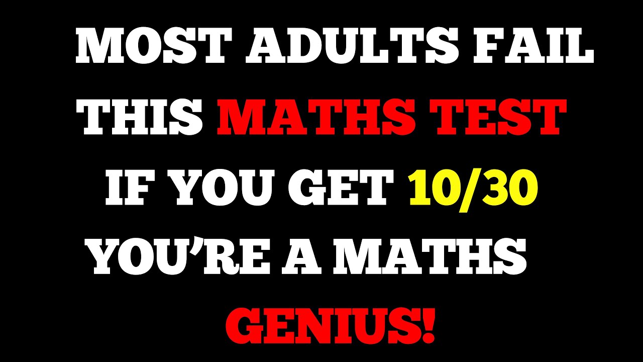 If You Can Score 10/30, You’re Better at Math Than Most!