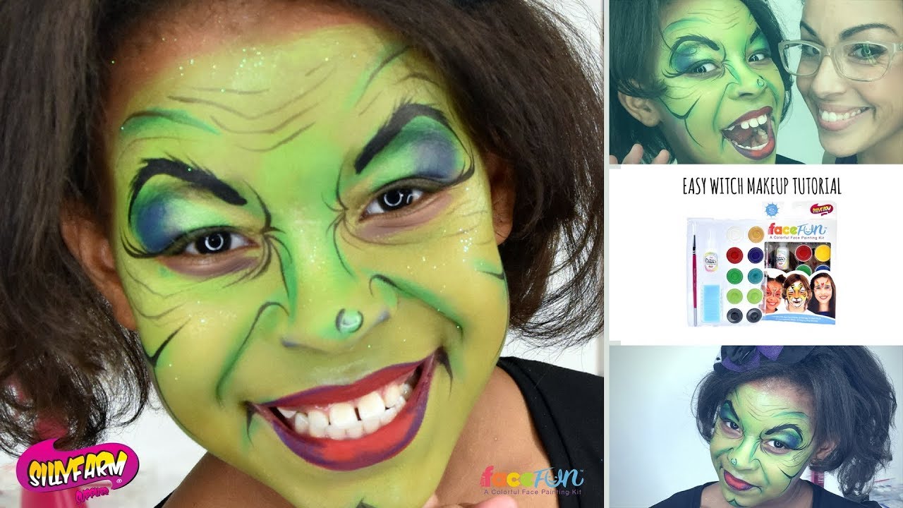 Easy Witch Costume Face Paint Design Idea - Youtube