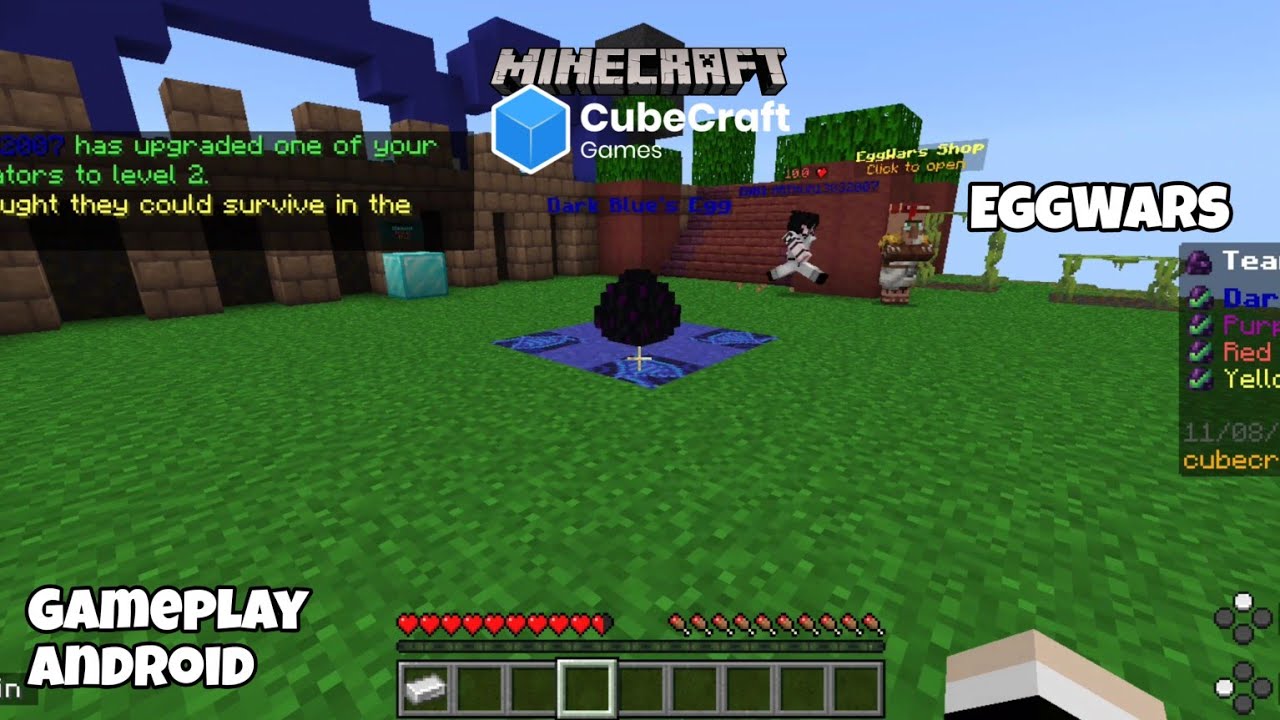 Minecraft Bedrock 1.21 Server CubeCraft EggWars Gameplay Android - YouTube