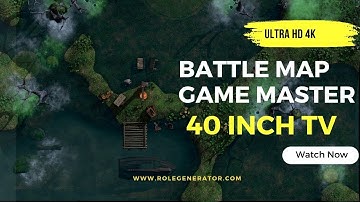 40-inch TV Dynamic Swamp & Water Landscape Map - D&D RPG Battlemap