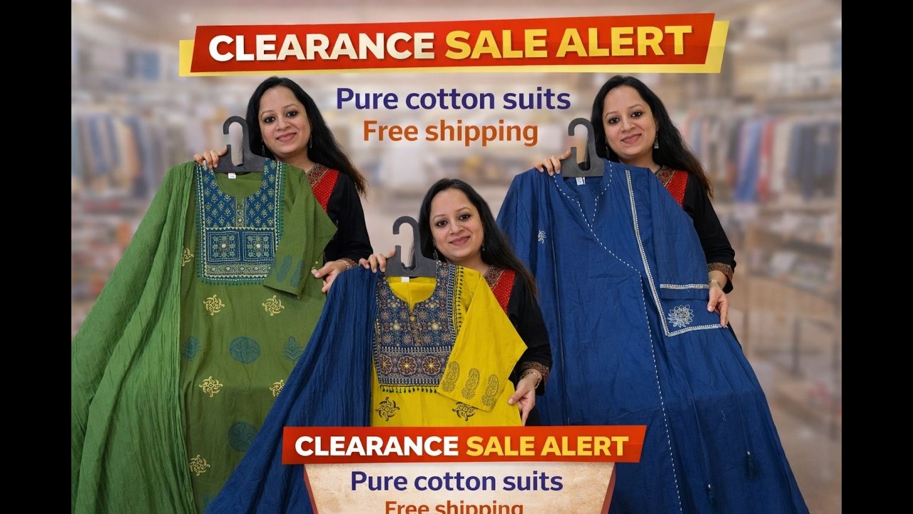 Pure Cotton kurta set haul kurti sets on clearance sale kurta sets dailywear suits premium cotton
