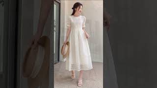 Summer 2024 White Dresses Outfits #WhiteDresses#SummerOutfits #2024Fashion #흰색드레스#여름 의상 #2024패션