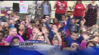Rob Fowler visits Devon Forest Elementary School 2nd grade for Weather 101