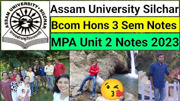 Assam University Silchar | Bcom Hons 3 Sem Notes | MPA Unit 2 Notes | Various Types of Plans 2023 |