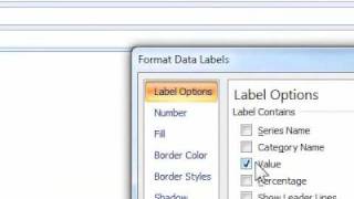 How to display or hide leader label lines for a pie chart in an email message