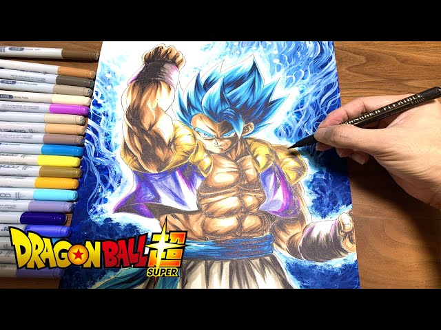 Arte de linha preto e branco de Goku Super Saiyan Mangaka