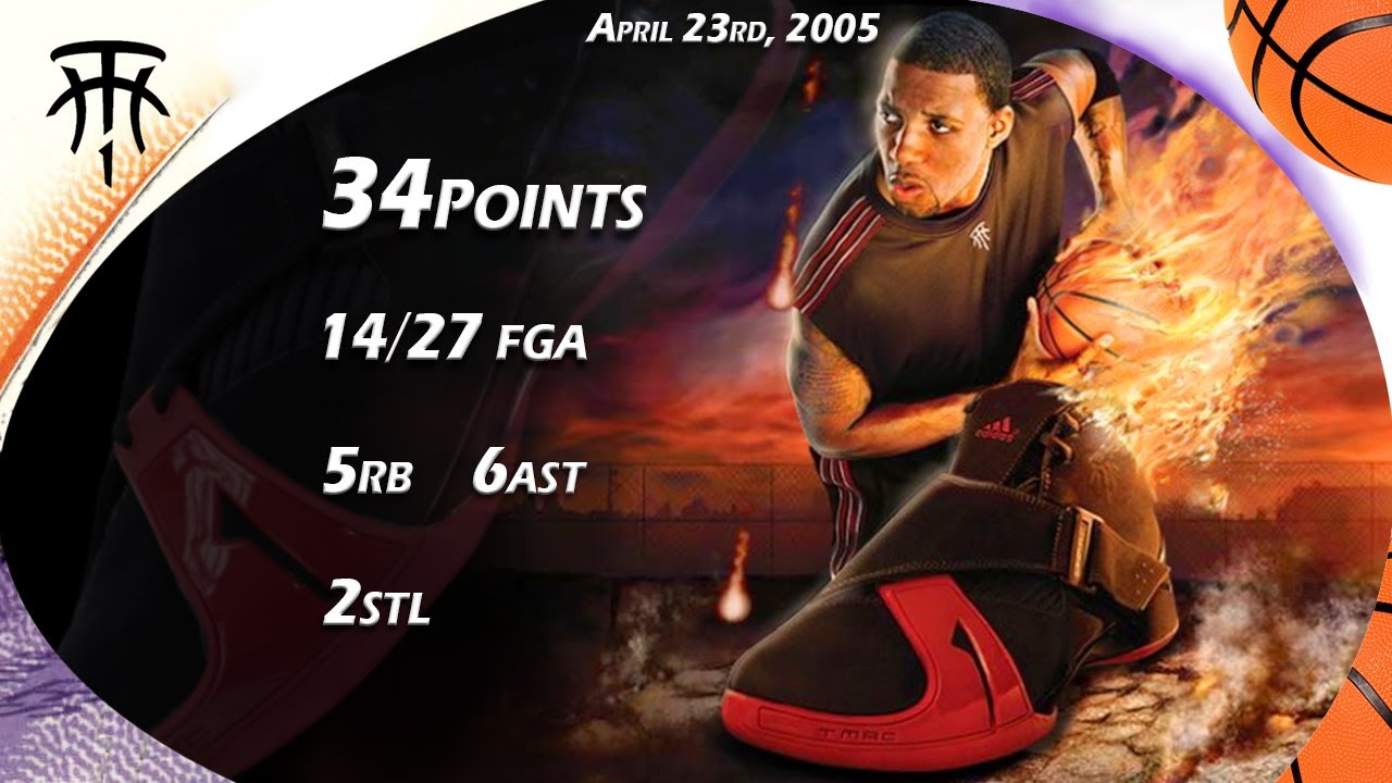 Tracy McGrady 34points VS Dallas Mavericks G1 2005 Playoffs