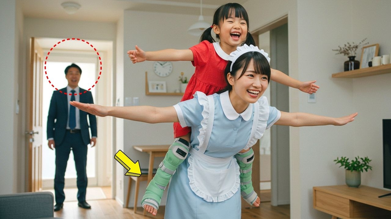 大富豪はいつもより早く家に帰り、屋敷の中で自分の特別な娘と一緒に踊っている家政婦を見て衝撃を受けた。