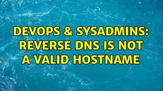 Celebrity DevOps & SysAdmins: Reverse DNS is not a valid hostname (2 Solutions!!) Profile