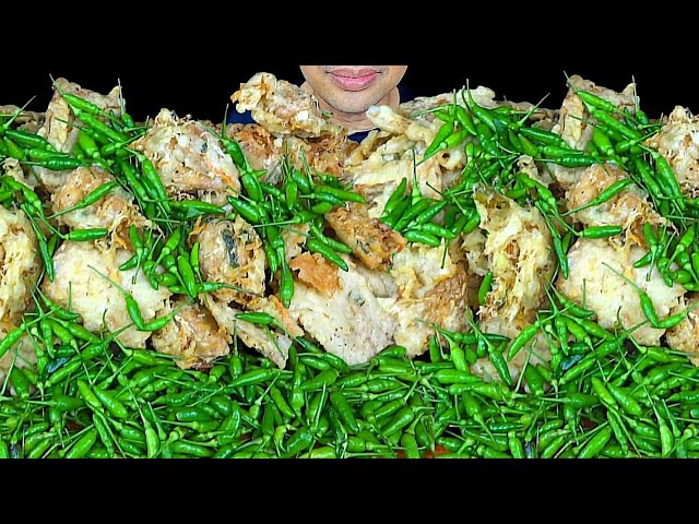 MAKAN 100 GORENGAN DAN 300 CABE RAWIT || ASMR MUKBANG