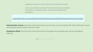 The concept of hash in the context of blockchain